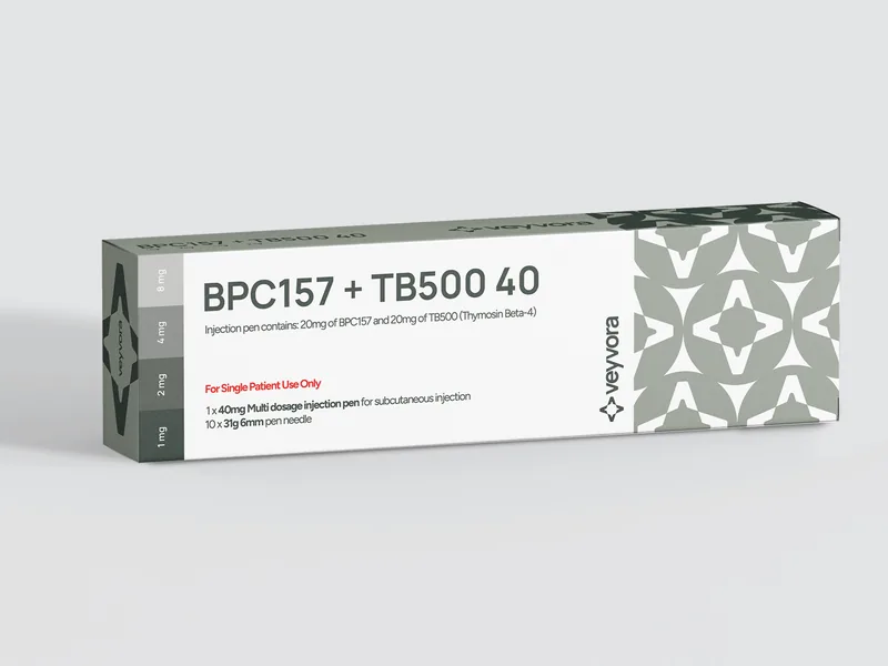 BPC-157 + TB-500 40 click pen box, Veyvora