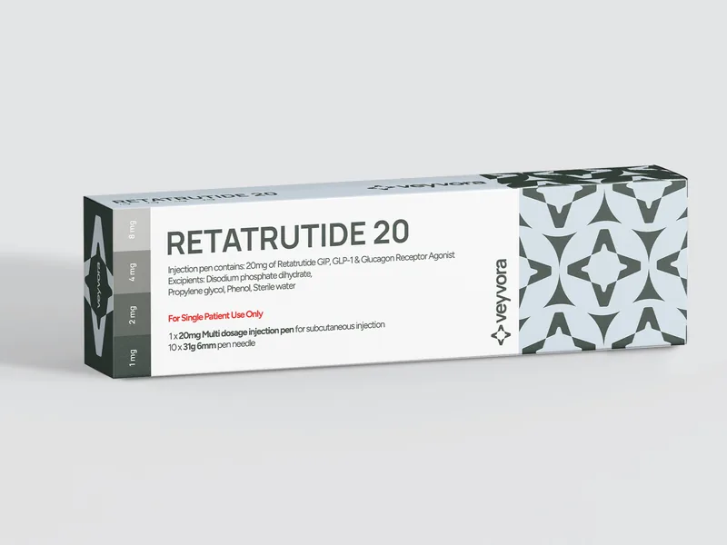 Retatrutide 20 click pen box, Veyvora
