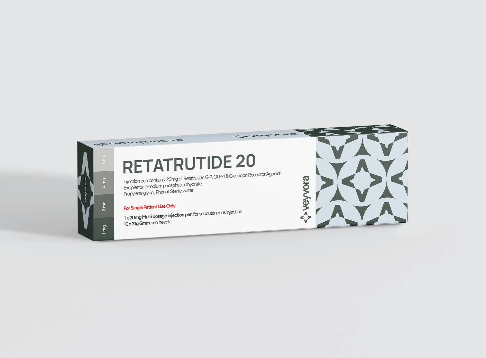 Retatrutide 20 click pen box, Veyvora
